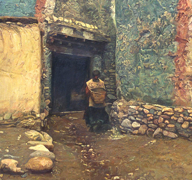 Tserang Dhandrup: Woman in Doorway, Sakya
